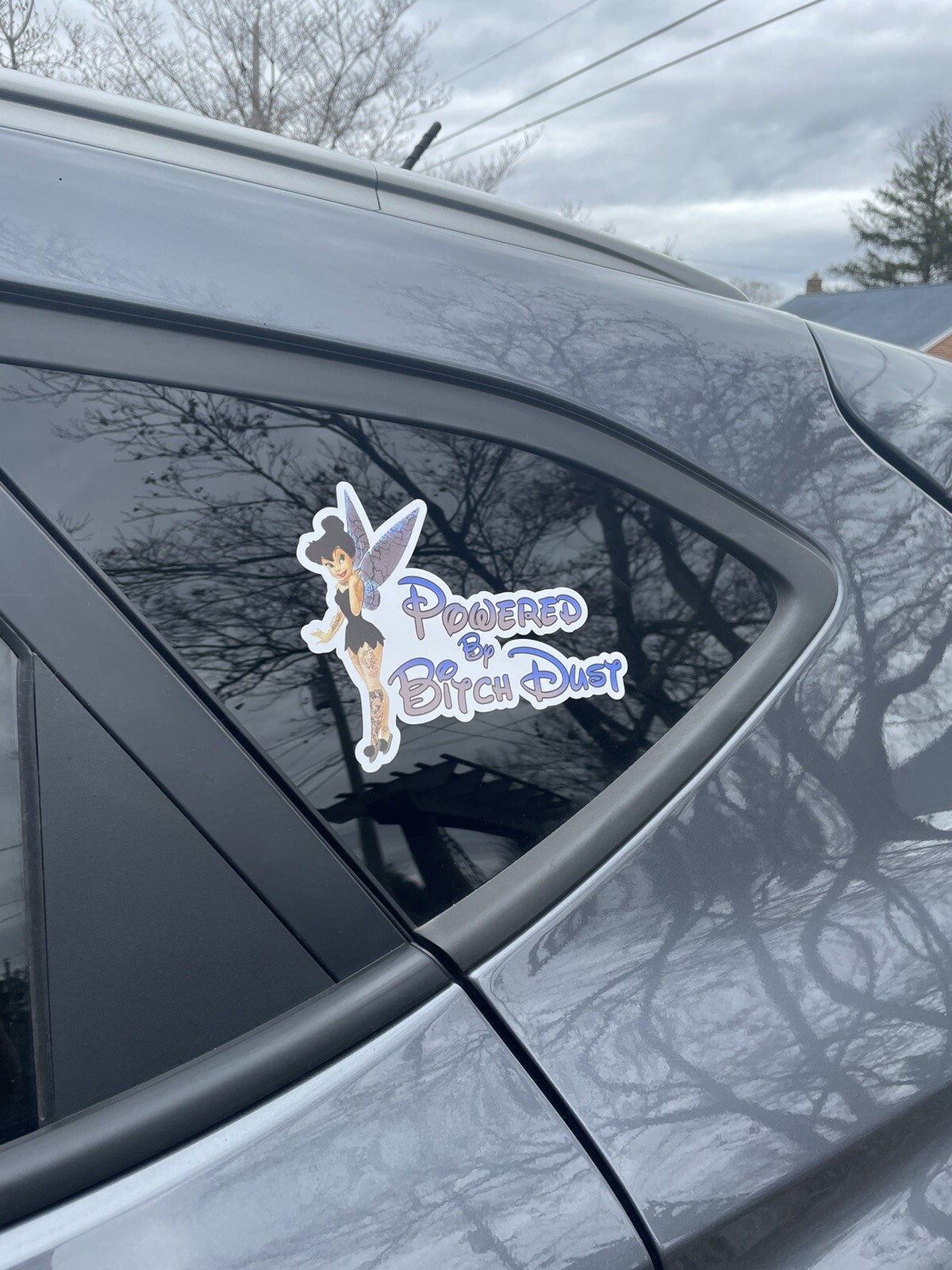 Tinkerbell Powered By BITCH DUST decal sticker Disney Funny Mom Jdm