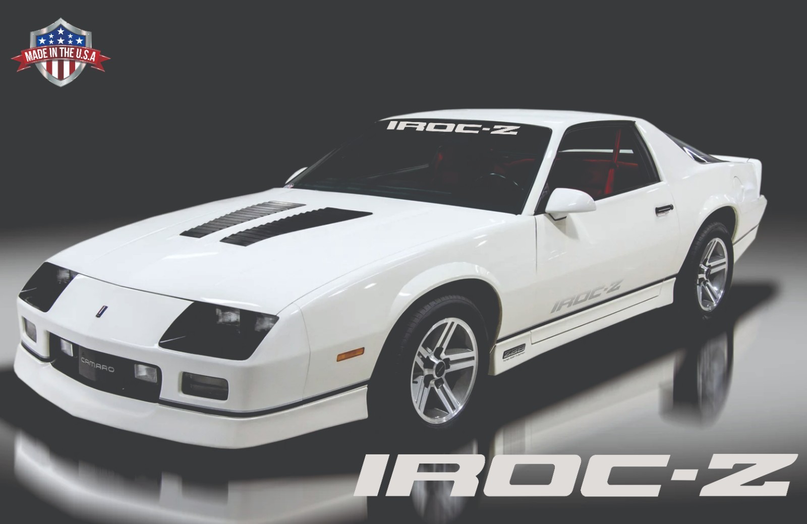 fits 85-90 Camaro IROC-Z Windshield Banner Decal