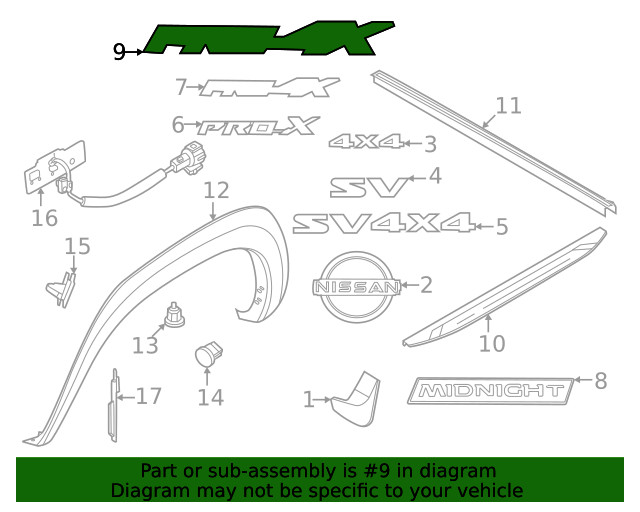 Genuine Nissan Truck Bed Decal 99098-9BU1C