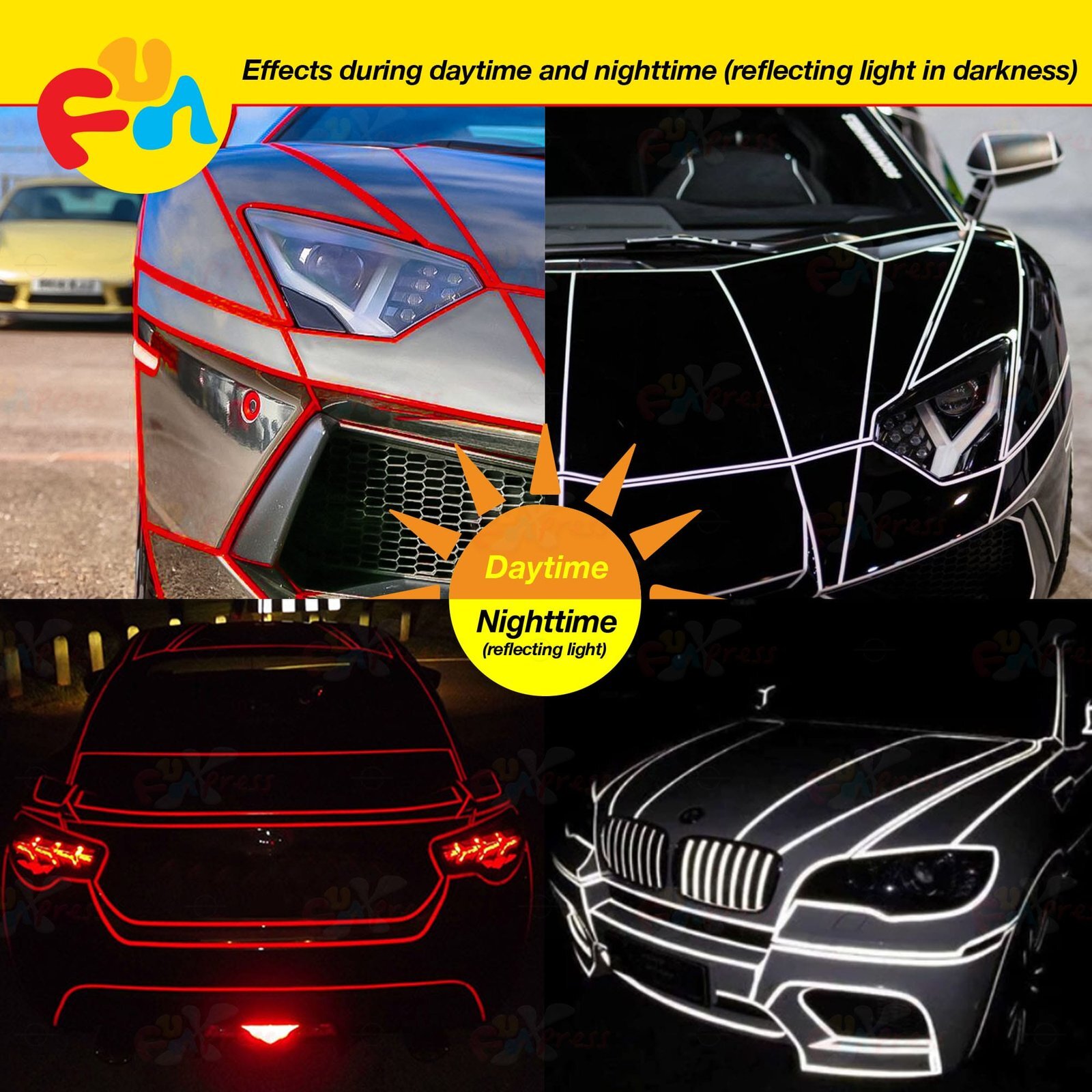 3/8″ 9/16″ 1″ 2″ Waterproof REFLECTIVE Stripe Roll Vinyl 3M Decal Tapes Stickers