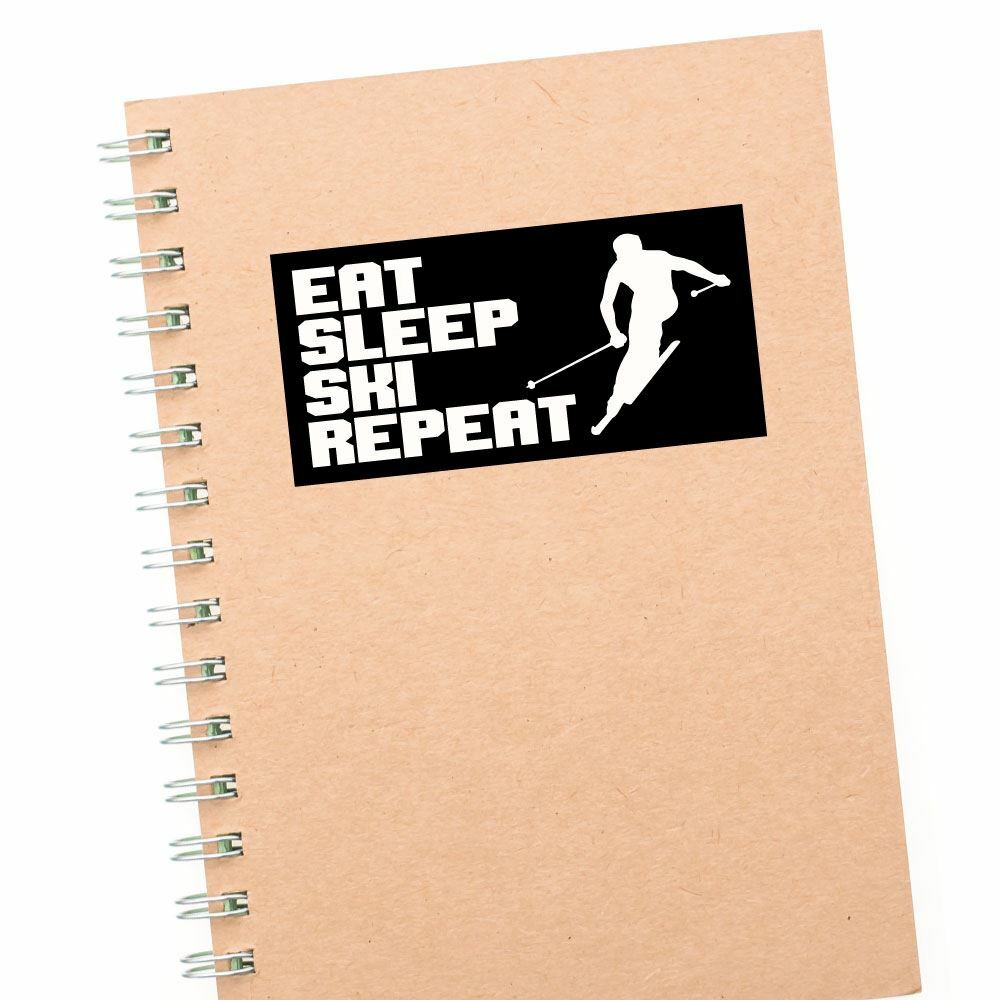 Eat Sleep Ski Repeat Sticker Decal Funny Sport Game Hobby