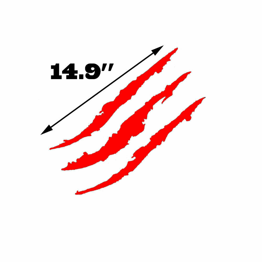 2Pcs Universal Fit Red Monster Claws Scratch Decal Sticker for Ford Chevy Dodge