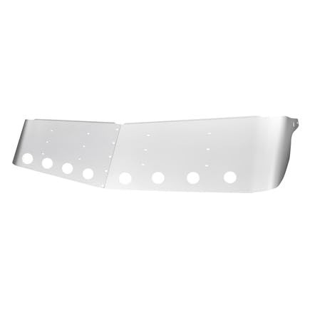 United Pacific 28014 Sun Visor, Stainless Steel, 13-1/2″, Curved Drop, with Eigh