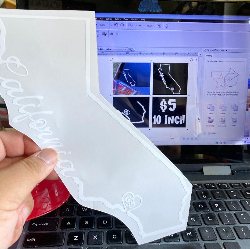 decal california SD love. white, NEW! easy to apply with transfer tape. last