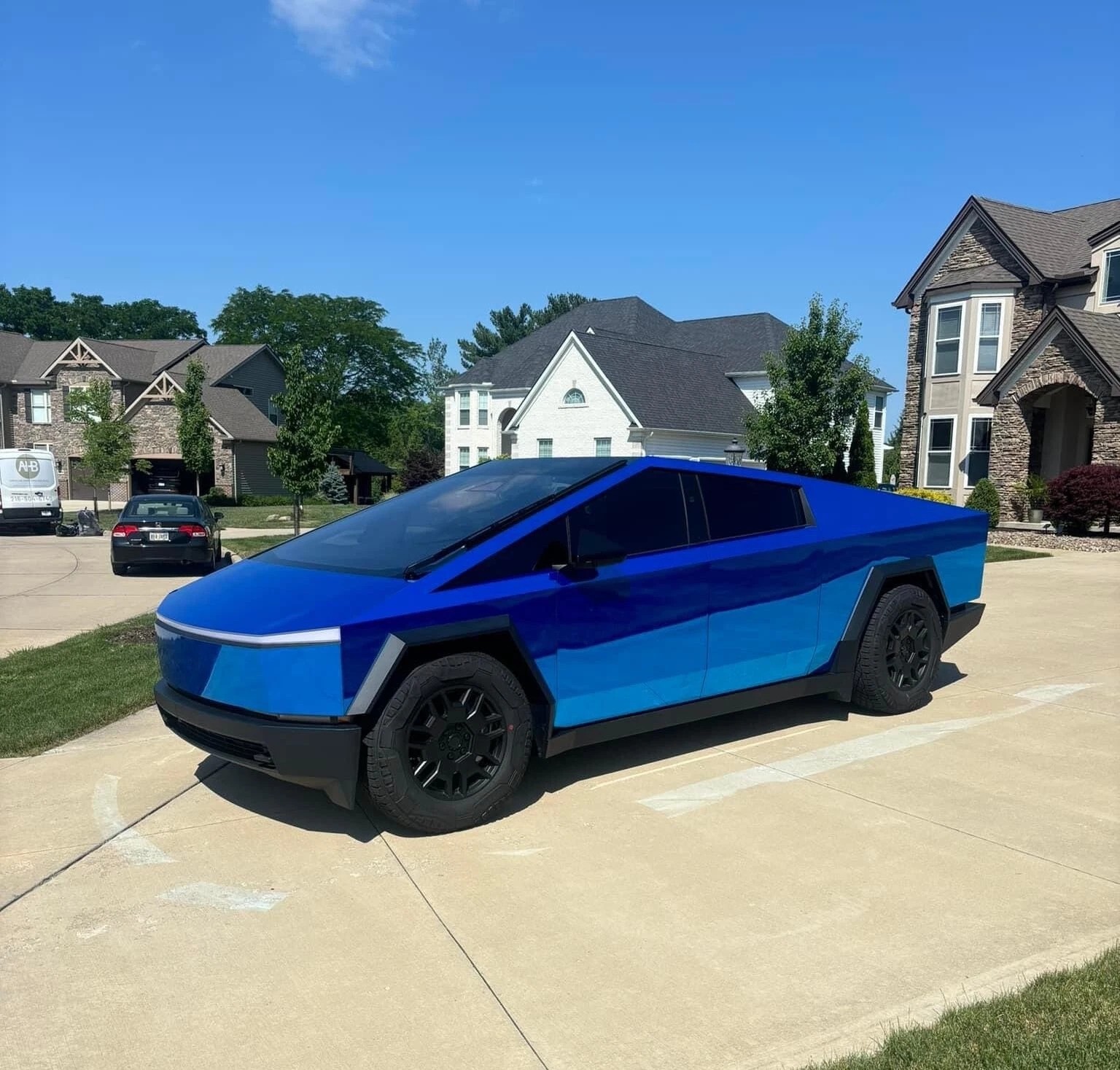 Cybertruck PreCut Paint Protection Film PET Vinyl Wrap Color Change Dark Blue