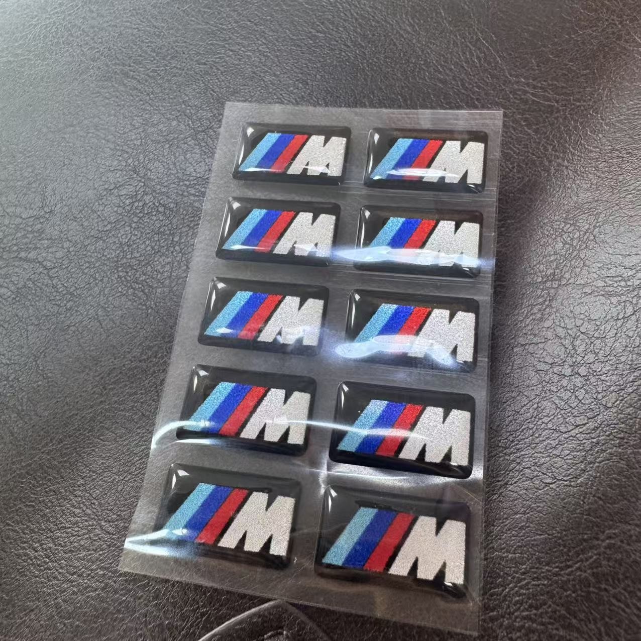 FOR BMW WHEEL M BADGE STICKER EMBLEM Decorative DECAL 11MM X 19MM 10PCS