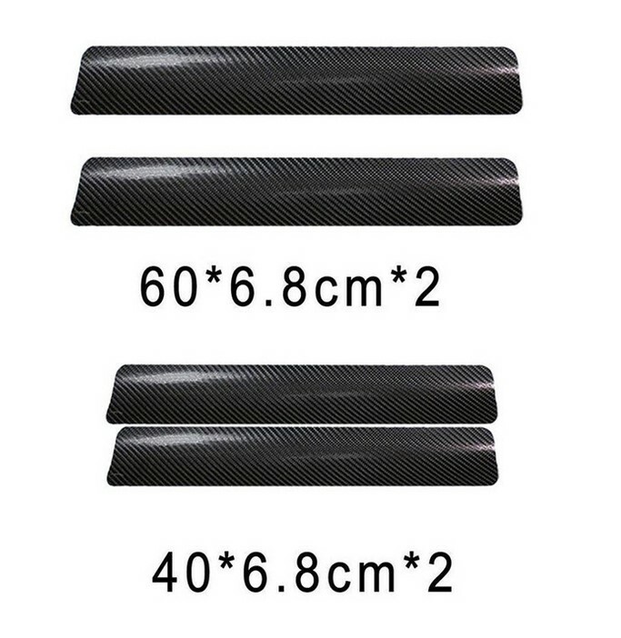 4x Carbon Fiber Car Door Edge Entry Guards Protectors Plate Sill Scuff Stickers