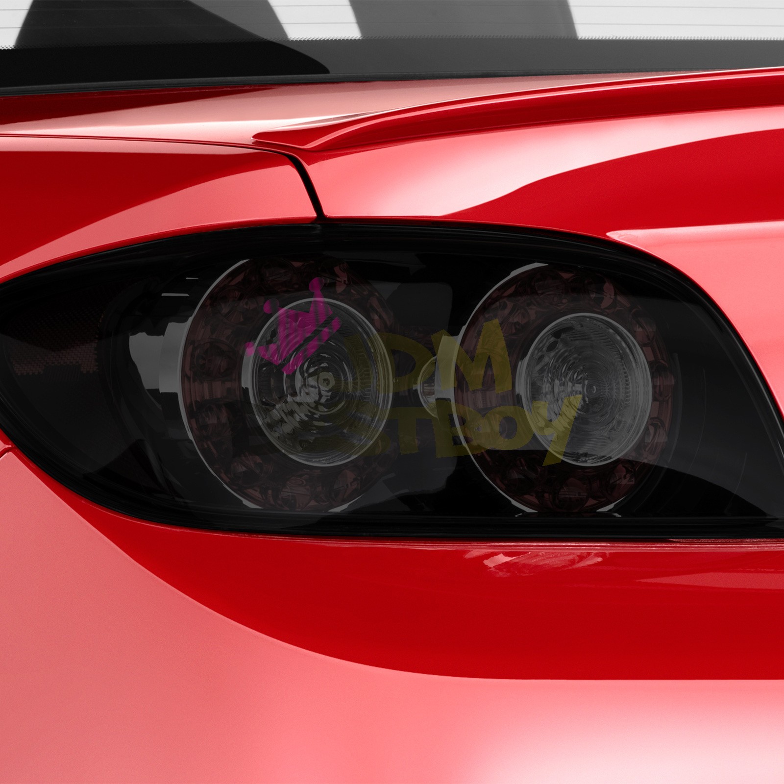 *Extra Wide* Dark Black Headlight Taillight Fog Light Sticker Vinyl Tint Film