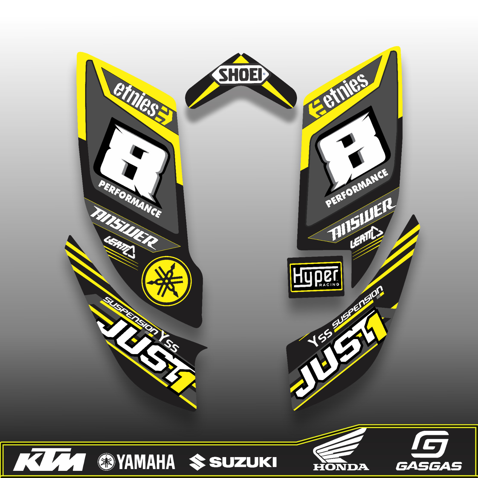 Kit Gráfico Yamaha YFZ 450 2003-2008 ATV Stickers Decals Personalizado