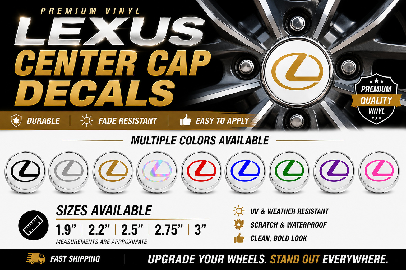 x4 center cap decals fit for your lexus All Models