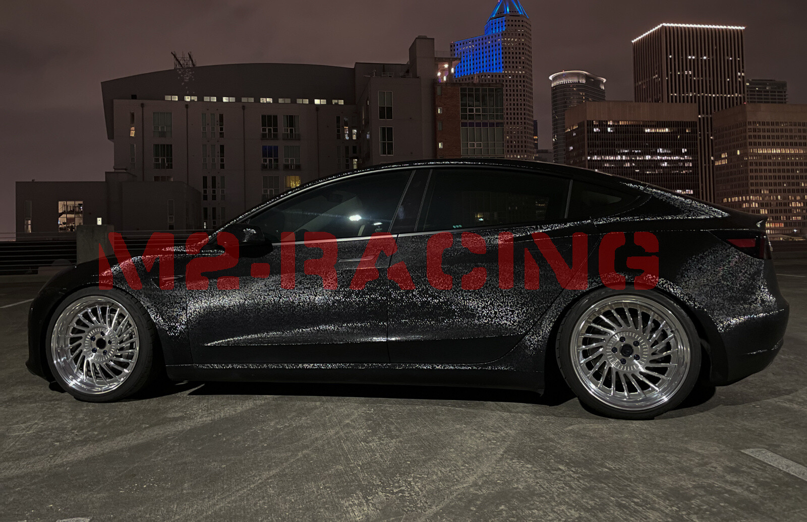 PET Damascus Steel Forged Carbon Fiber Black Car Vinyl Wrap Decal Sticker Film
