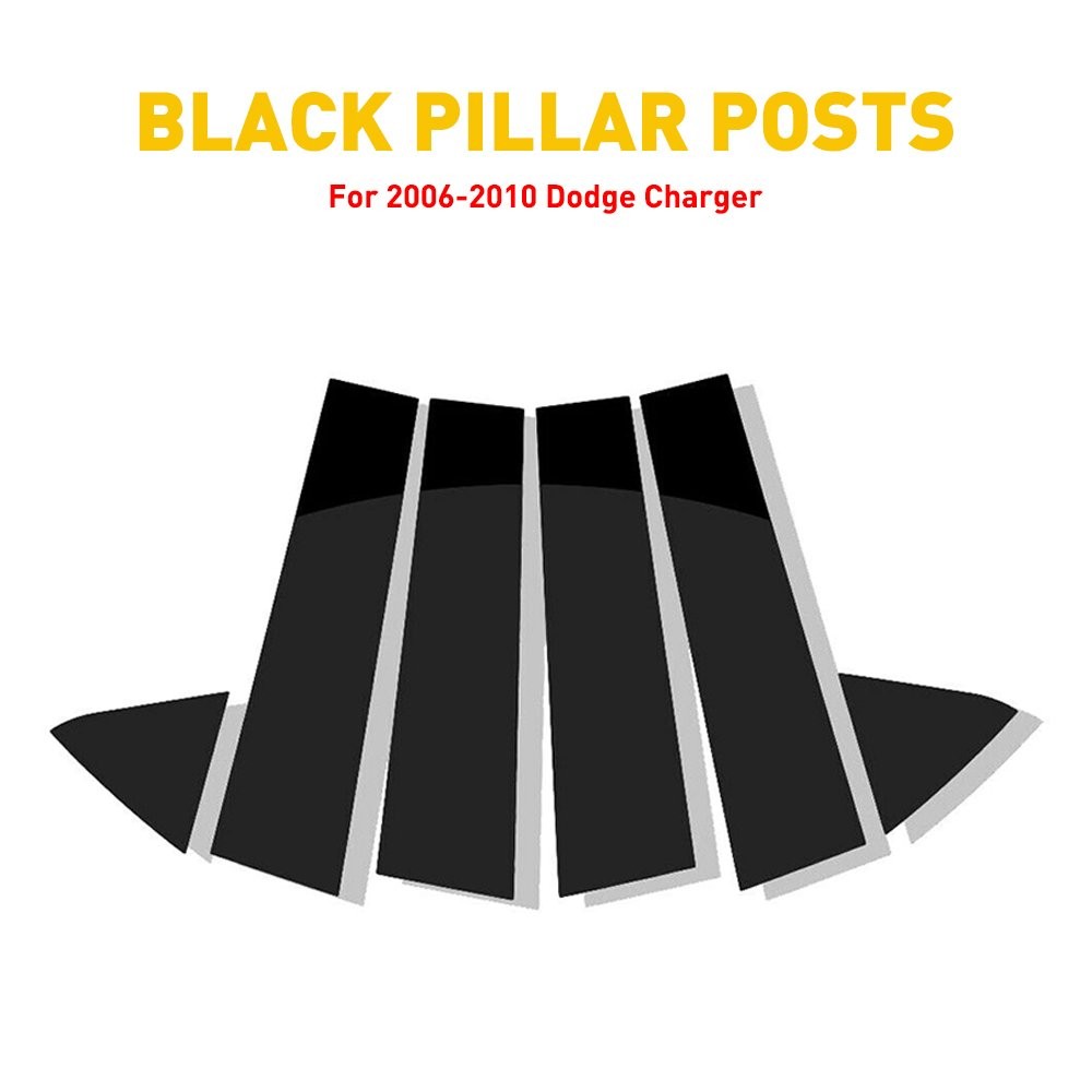 US Pillar Posts Door Window Trim Cover For Dodge Charger 2006-2010 Glossy M