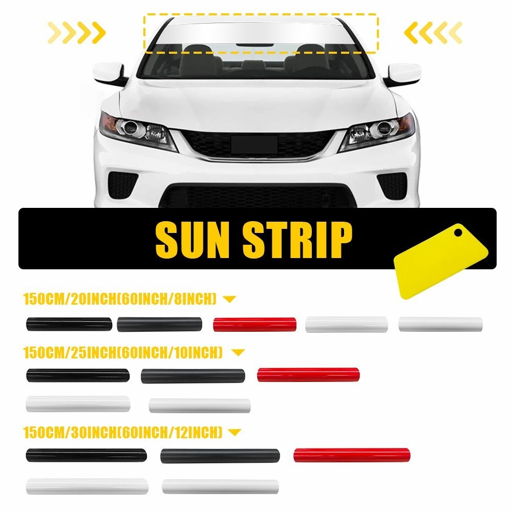 60” Car Window Tint Windshield Sun Visor Vinyl PVC Decal Strip Sticker Black