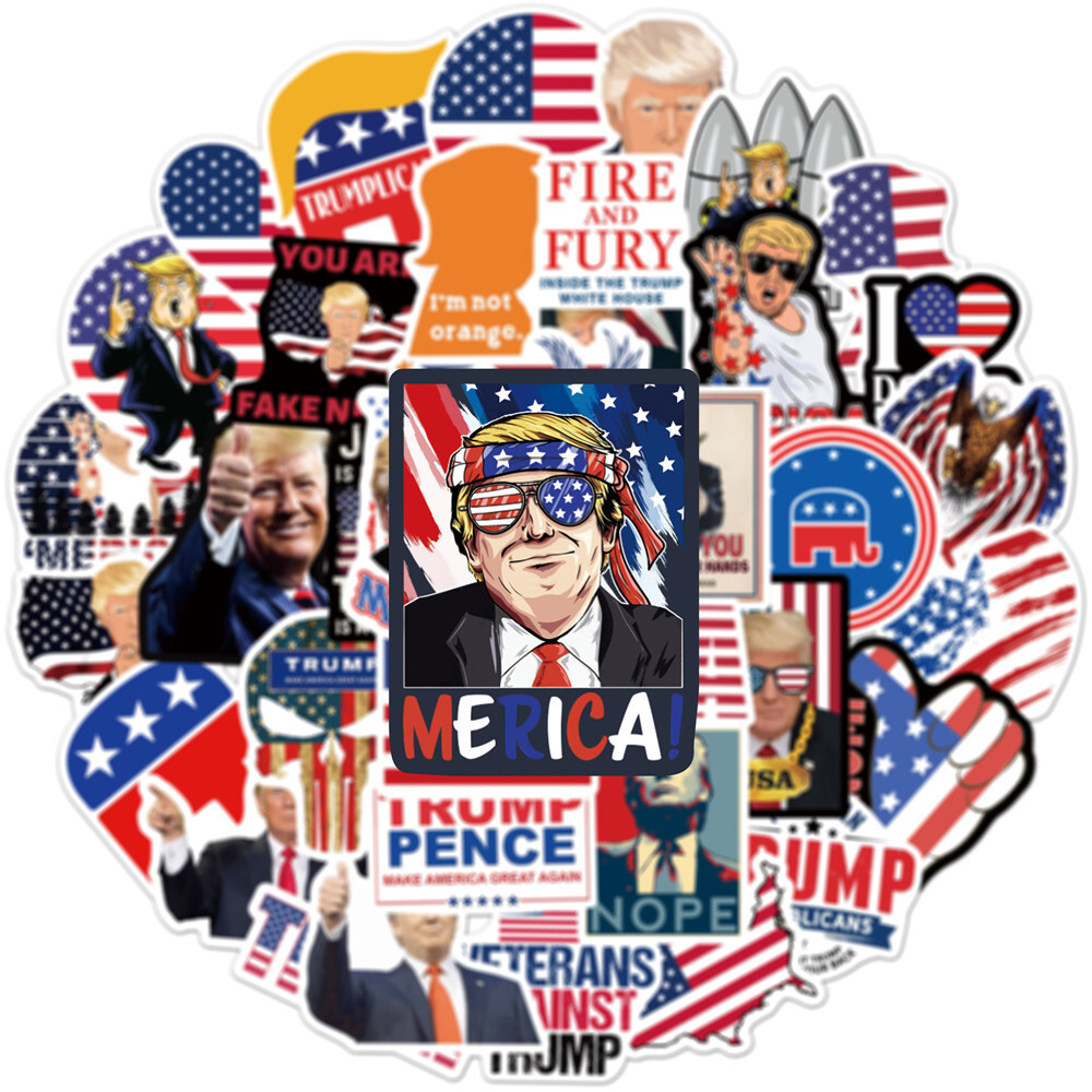 50 Pcs Donald Trump President Campaign Stickers Car Bumper/Republican Party