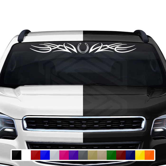 101-01 HORSESHOE Windshield Decal Window Sticker Vinyl Graphic Design Trailer