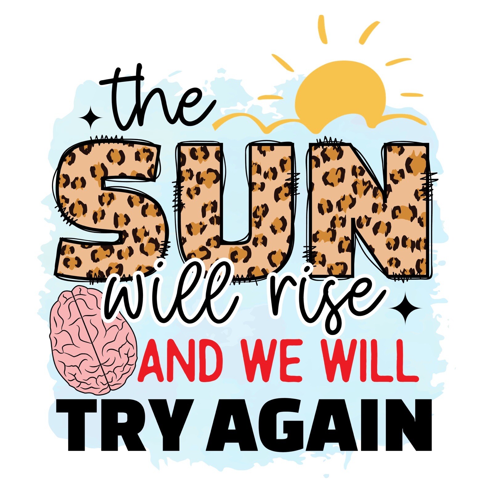 Mental Health Sticker Try Again Aware Suicide Depression Kind Mind (4 Inches)