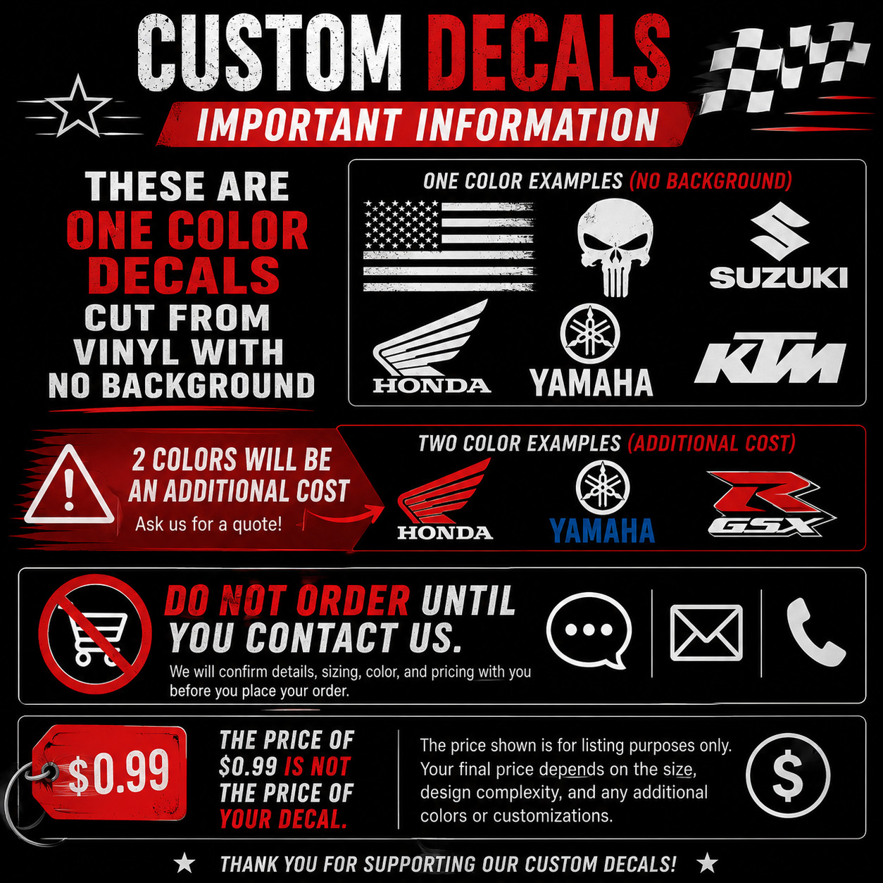 Custom Vinyl Decal Die Cut Logo Sticker Durable Outdoor tool box laptop truck