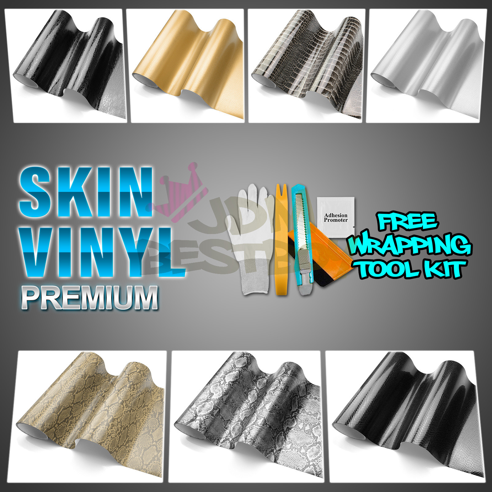 Premium Alligator Snake Python Skin Vinyl Wrap Sticker Decal Air Bubble Free