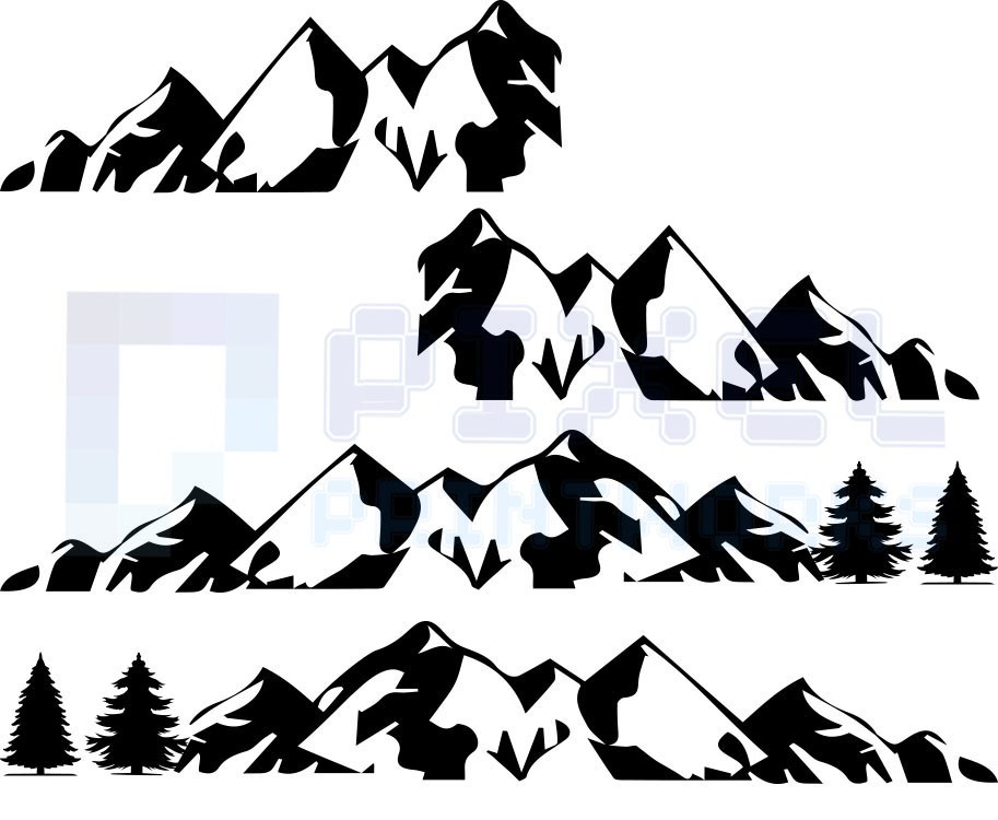 Full-Length Mountain Landscape Side Decal for LWB Van – Vinyl Graphic Kit (4pc)