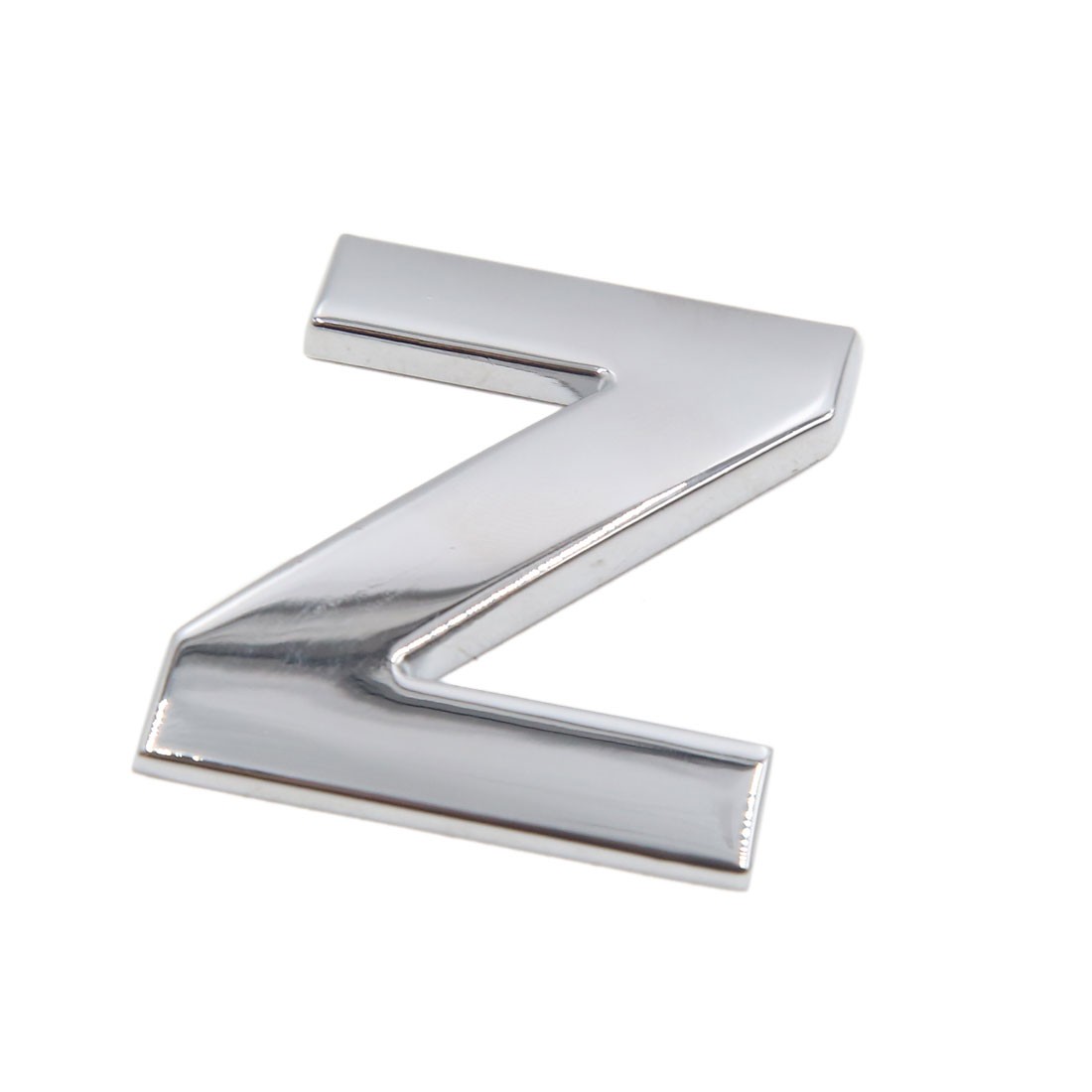 Silver Tone Metal Z Letter Shaped Alphabet Sticker Emblem Badge Decals for Car