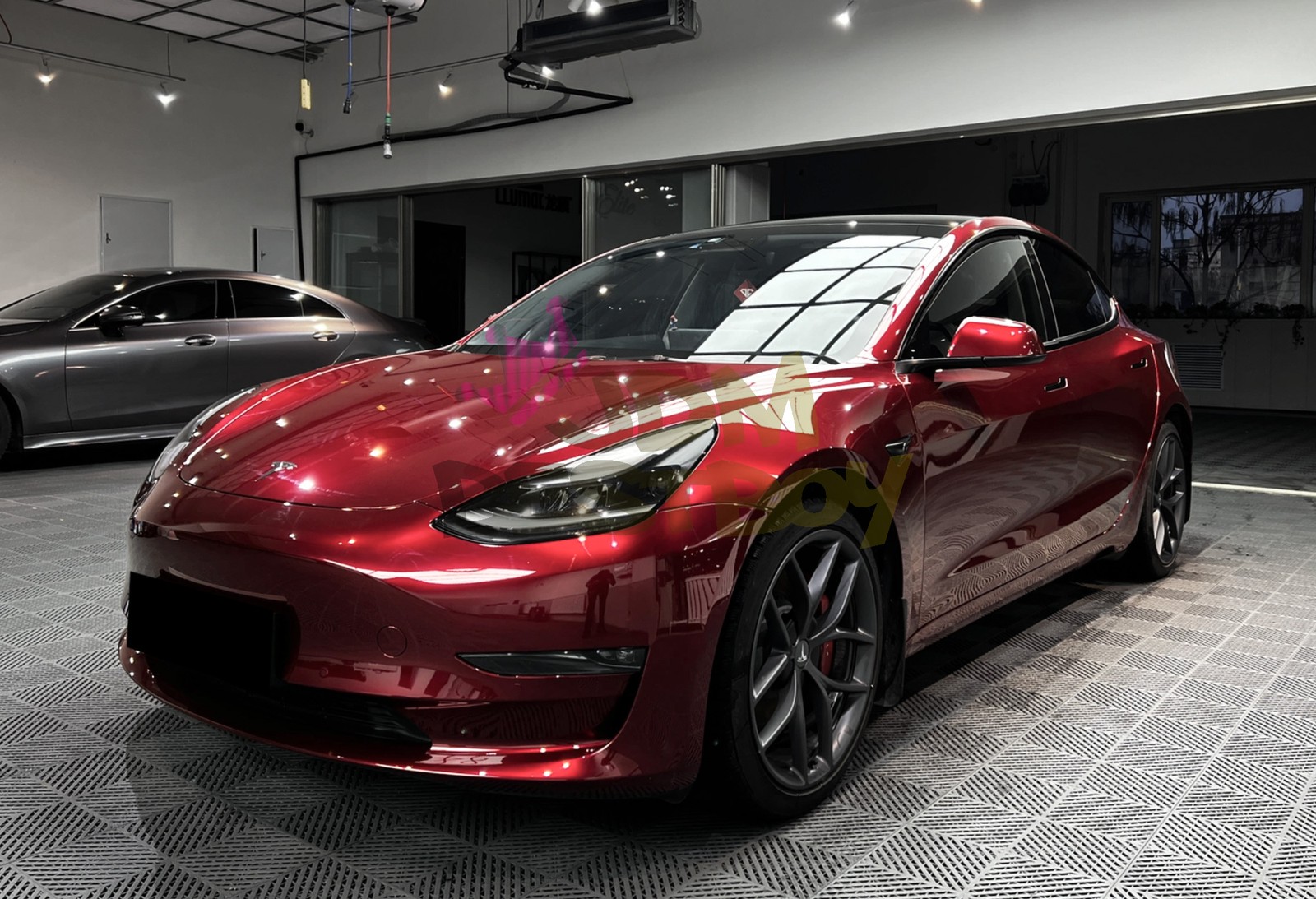 Gloss Metallic Crimson Red PPF TPU Paint Protection Film Dry Wet Auto Vinyl Wrap