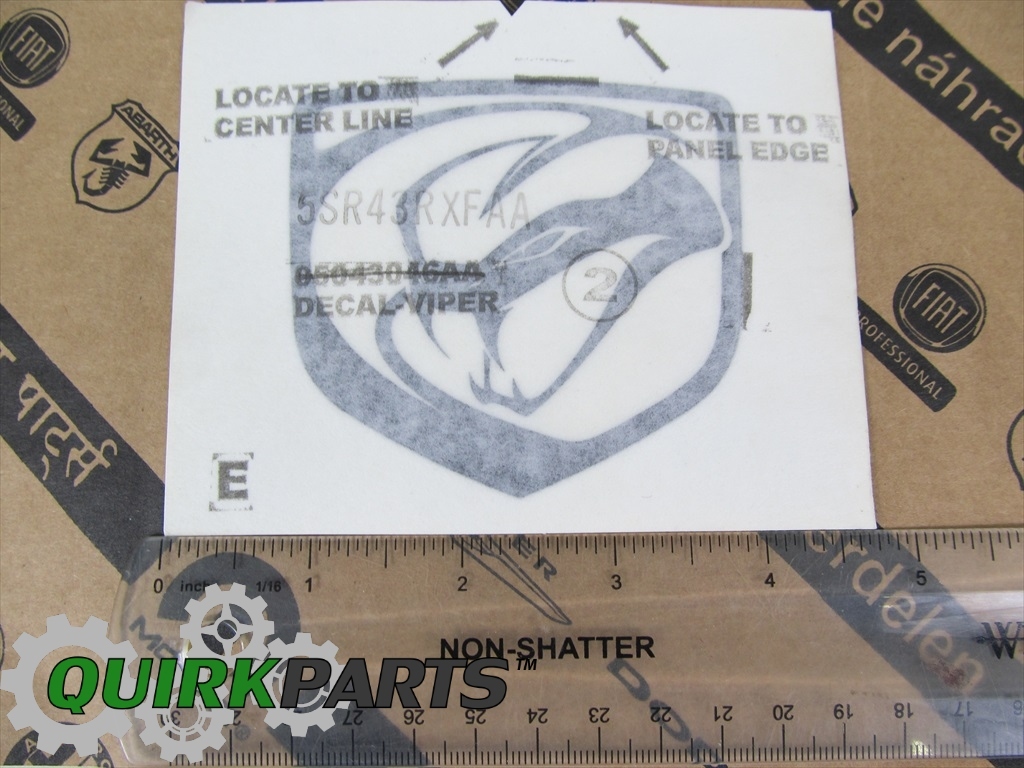 2014-2017 DODGE VIPER DECAL EMBLEM BADGE OEM NEW MOPAR GENUINE