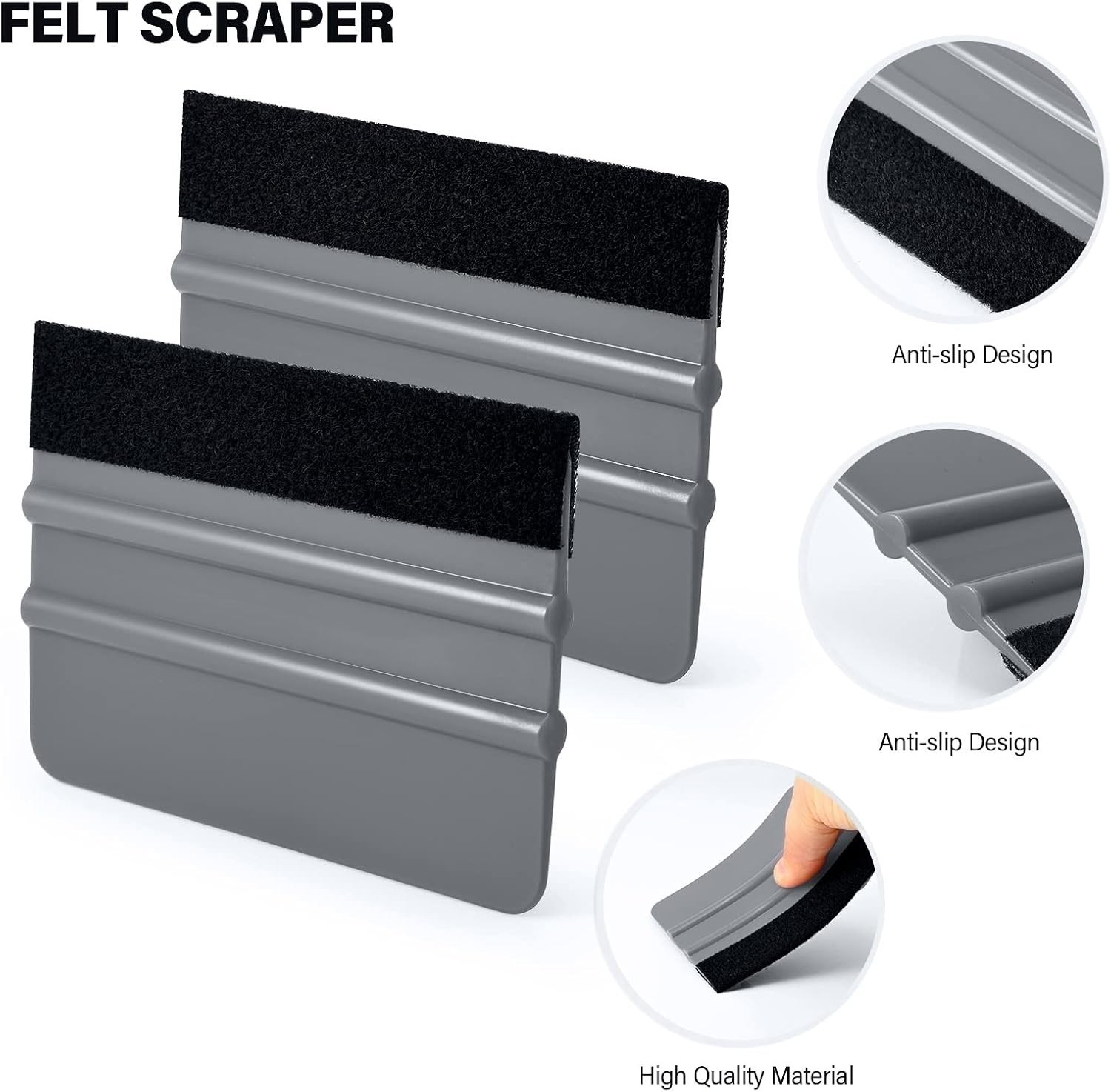 Vehicle Vinyl Wrap & Window Tint Tool Kit with Felt Squeegee Utility Knife