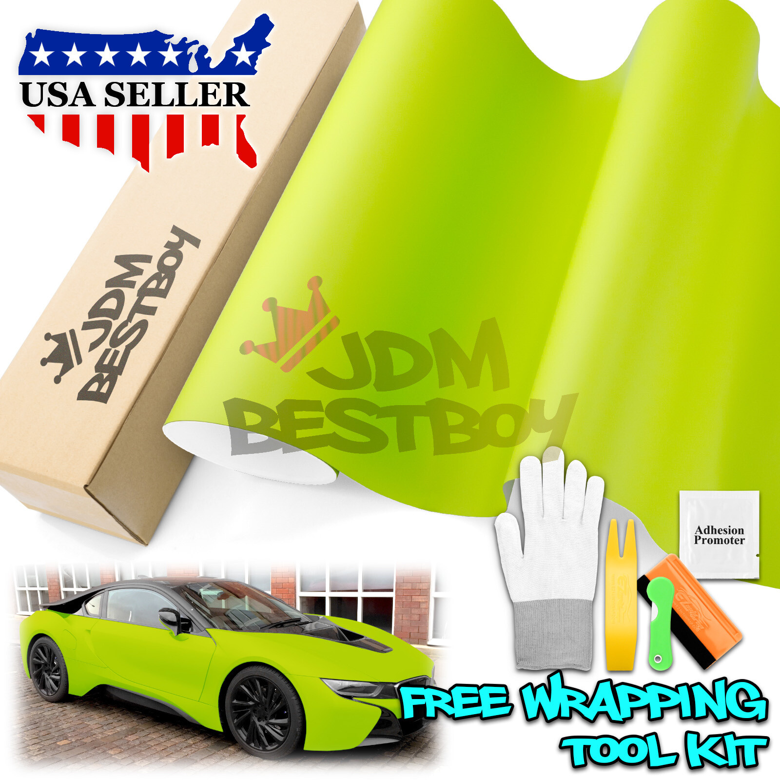 Premium Ultra Matte Flat Apple Green Vehicle Vinyl Wrap Sticker Decal Sheet Film