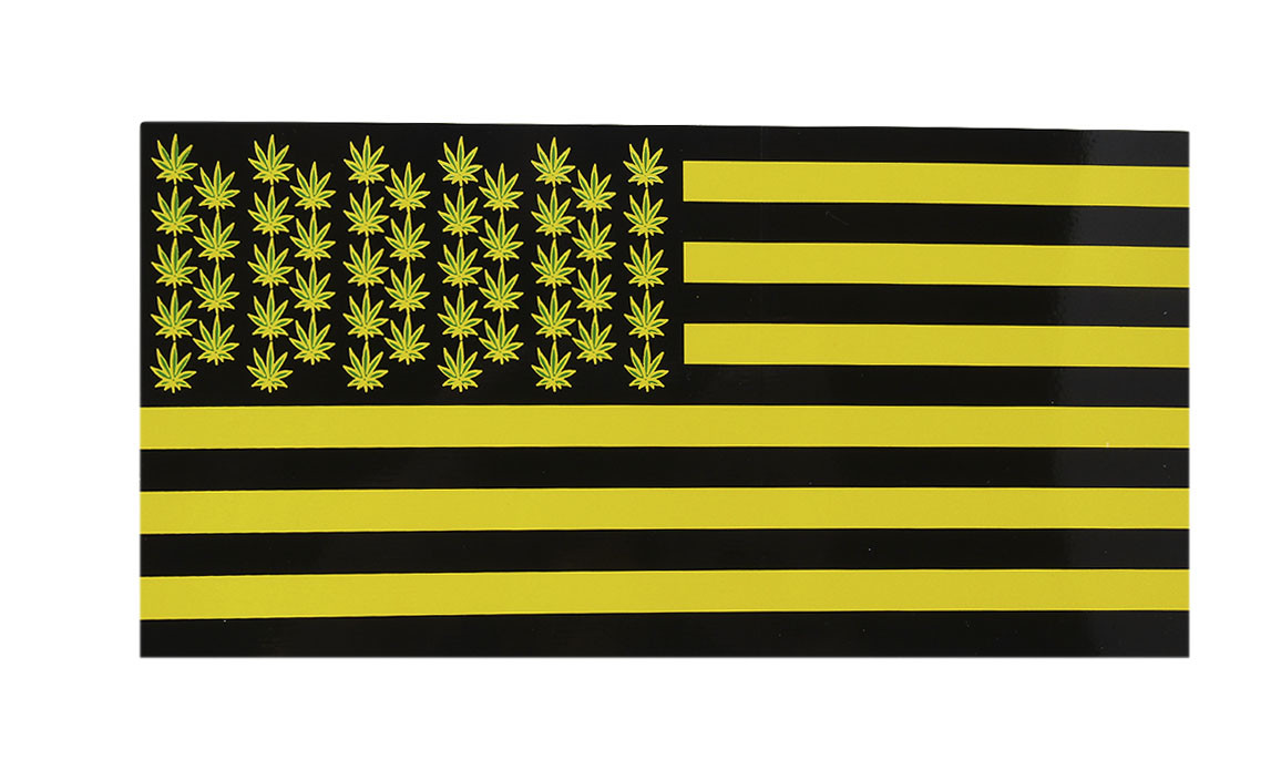 Wholesale Lot of 6 USA Weed Marijuana Cannabis Yellow Black Bumper Sticker
