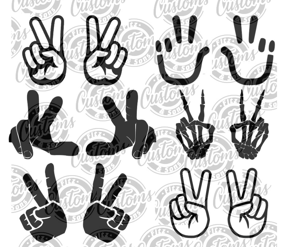 Pair – Peace Decal Fits: Wrangler – Jeep Wave Sticker Left and Right Many Colors