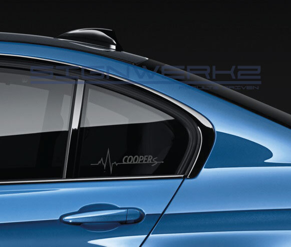 Cooper S Heart Beat Pulse Decal Sticker left Pair