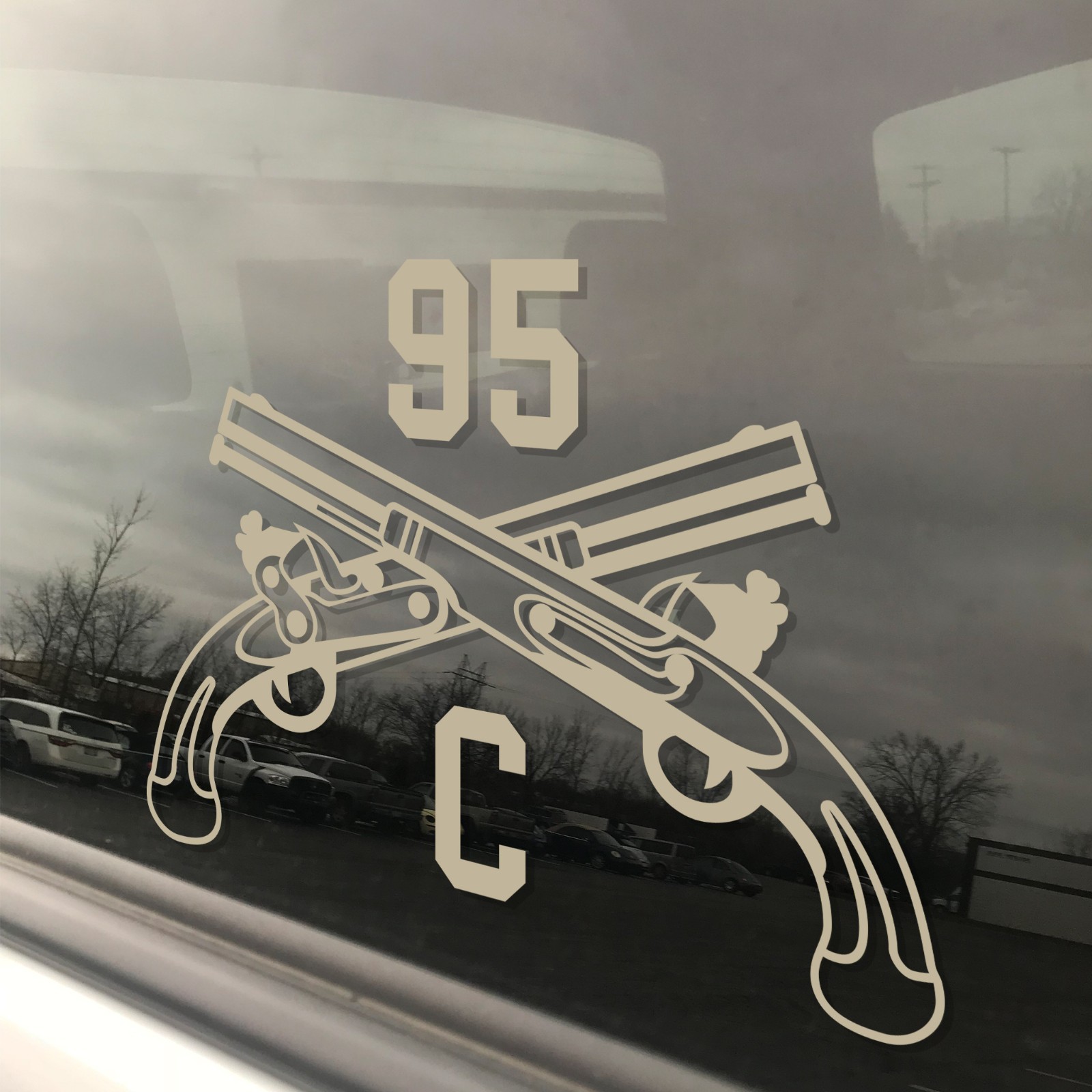 Army MOS 95C Correctional Specialist Crossed Pistols Insignia Decal 3″ x 5.5″