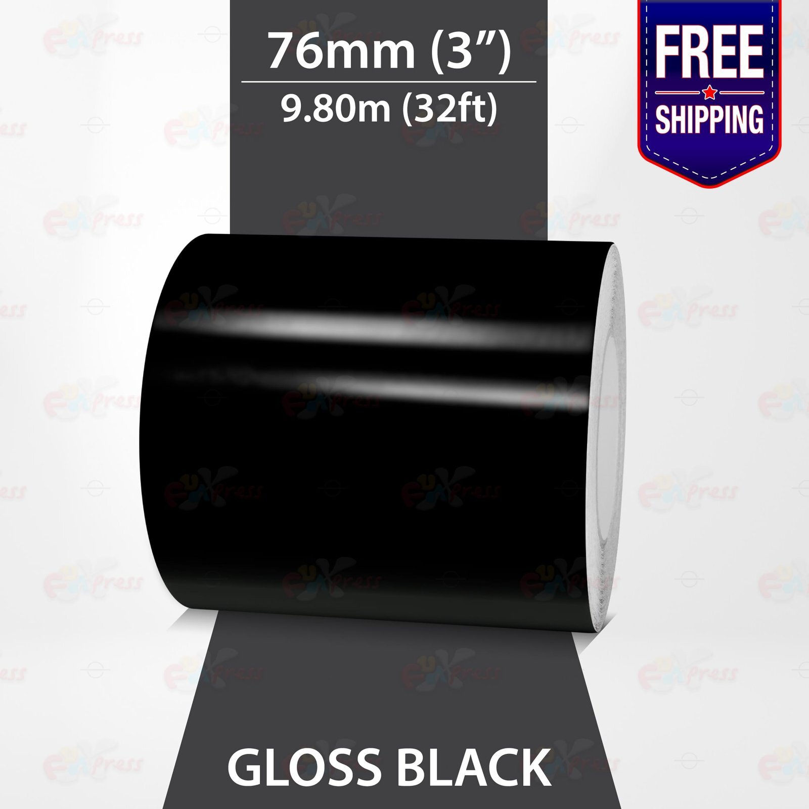 GLOSS BLACK 3″ PIN STRIPE Car Model Motorcycle Decal TAPE Vinyl Sticker 76mm