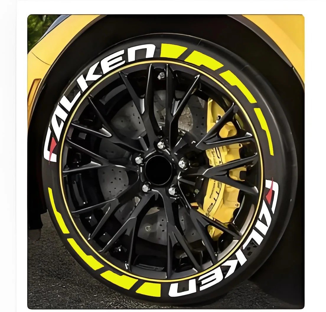 8pcs/lot Car Tire Decor Stickers Car Tuning Universal 3D Permanent PVC Joined