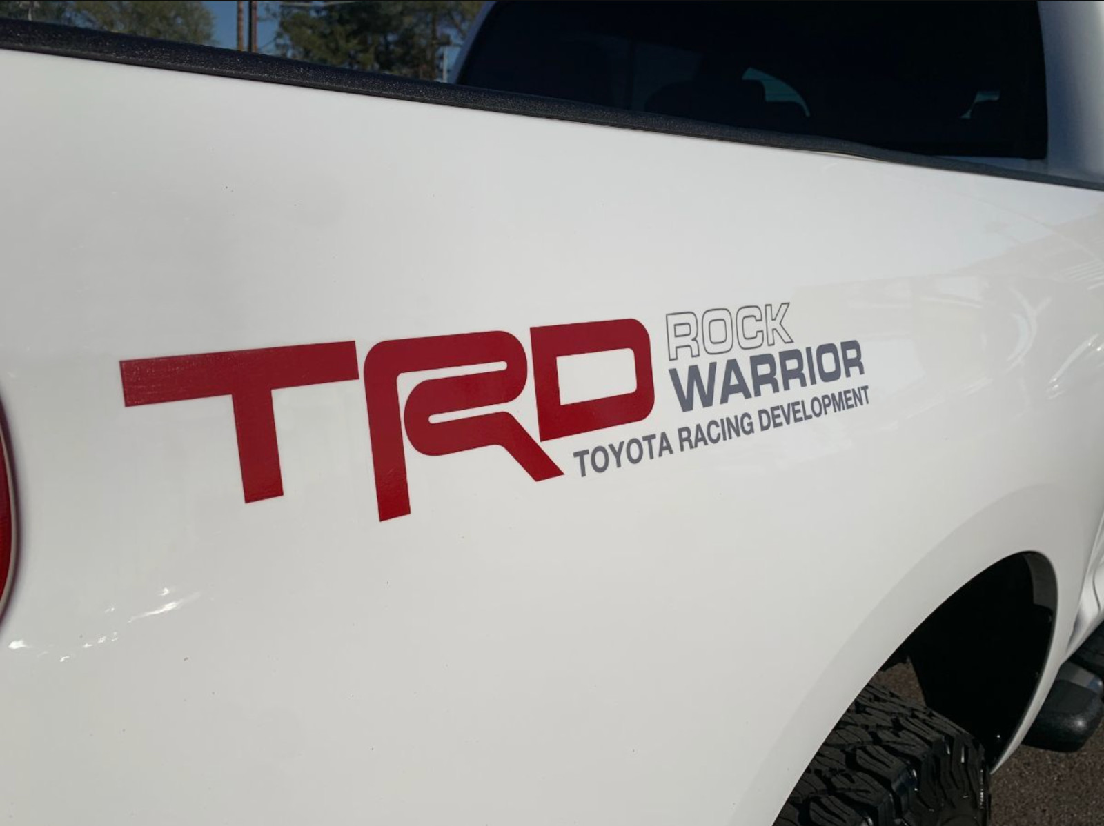 Pair (2) TRD Rock Warrior Bedside Stickers Decals, Fits Tundra, Tacoma, 4Runner