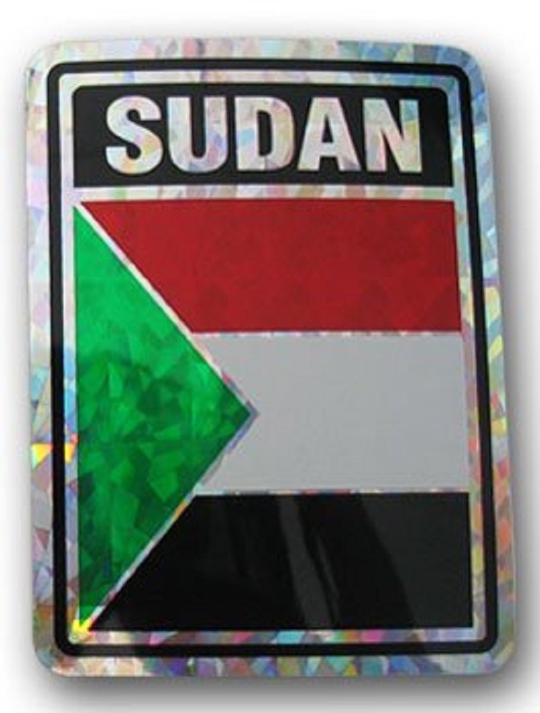 Sudan Country Flag Reflective Decal Bumper Sticker
