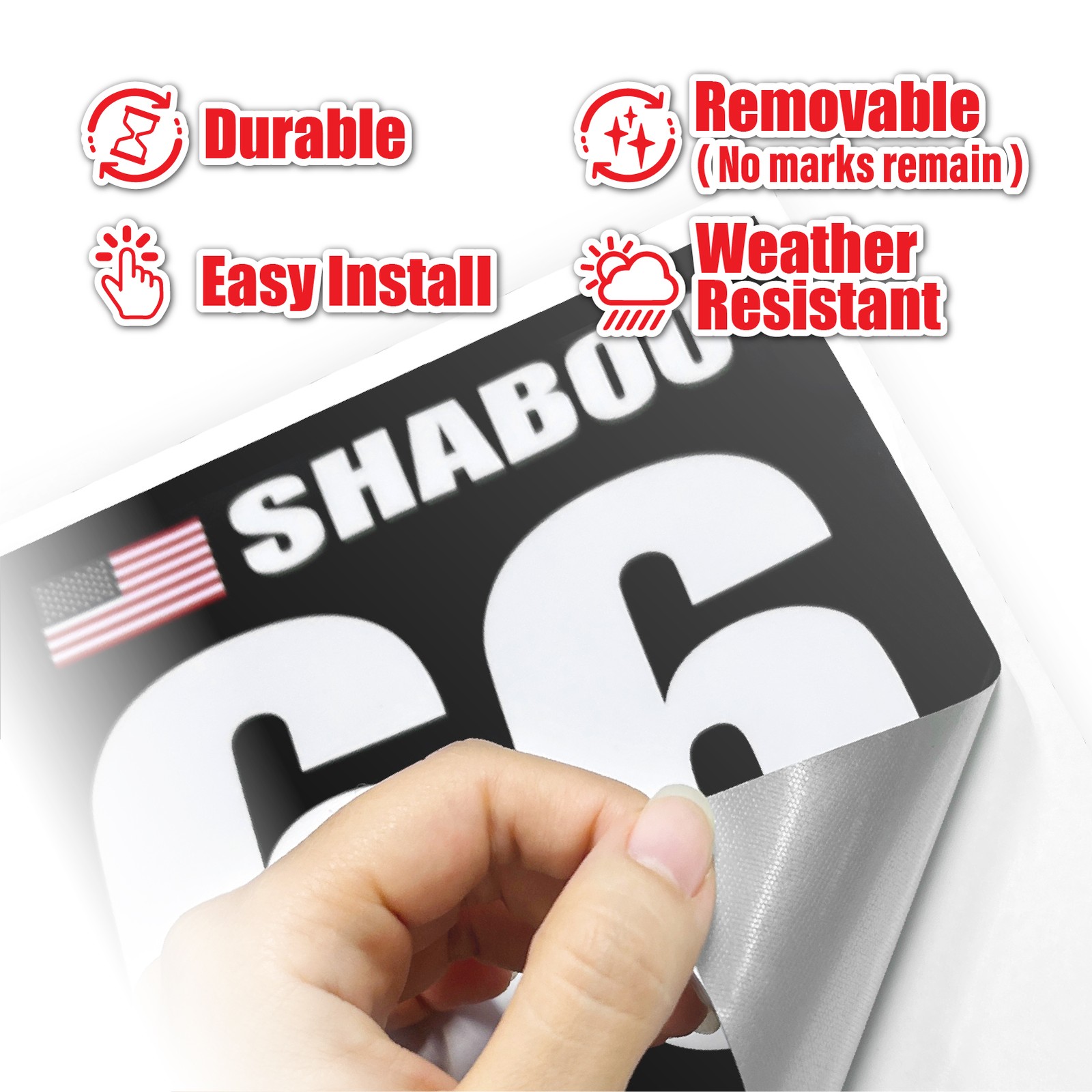 Custom Circular Number 8″ 10″ 12″ 15″ Glossy Matte Sticker /Magnet Car Door x2