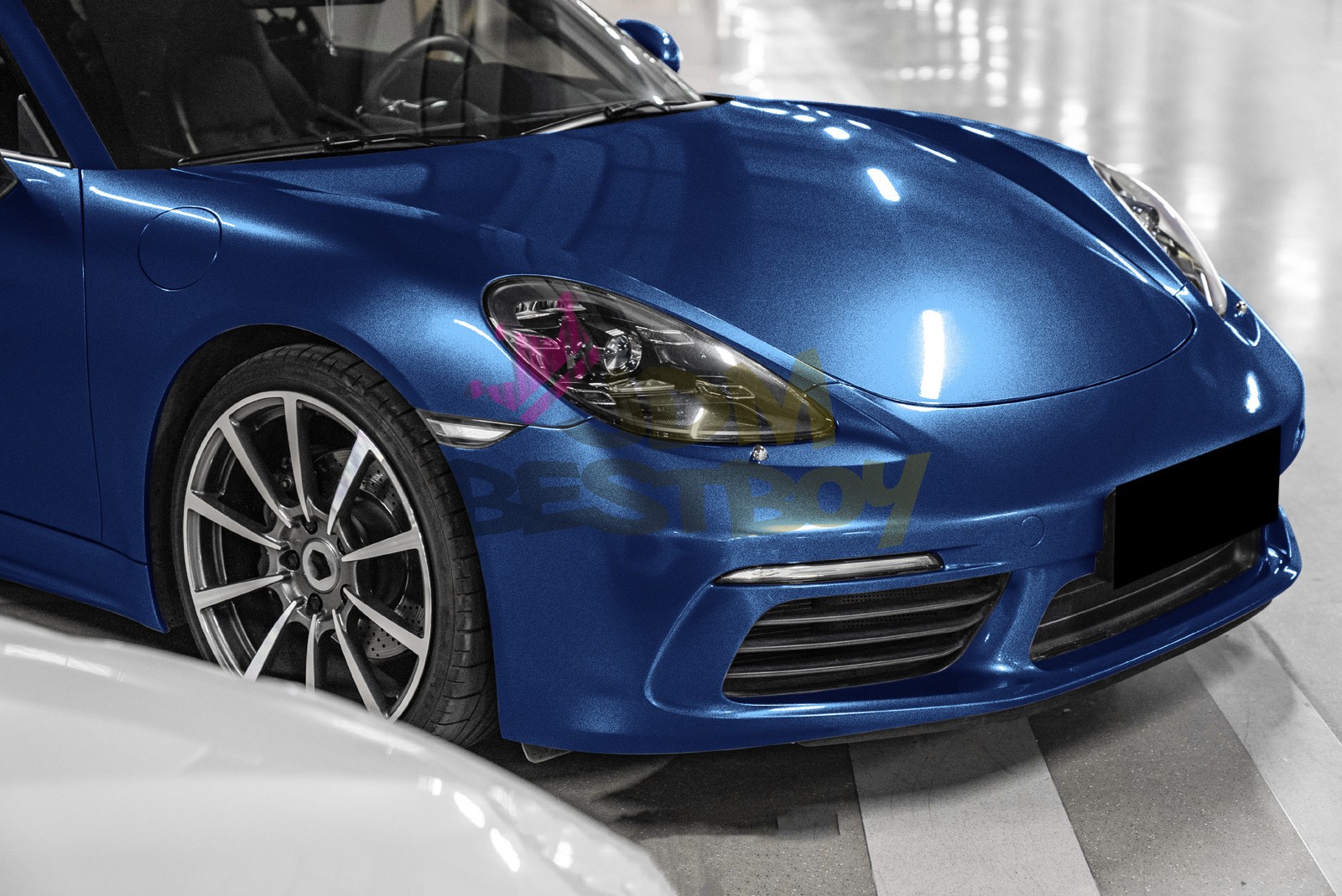 ESSMO PET Super Gloss Metallic Midnight Blue Vehicle Vinyl Wrap Decal Like Paint