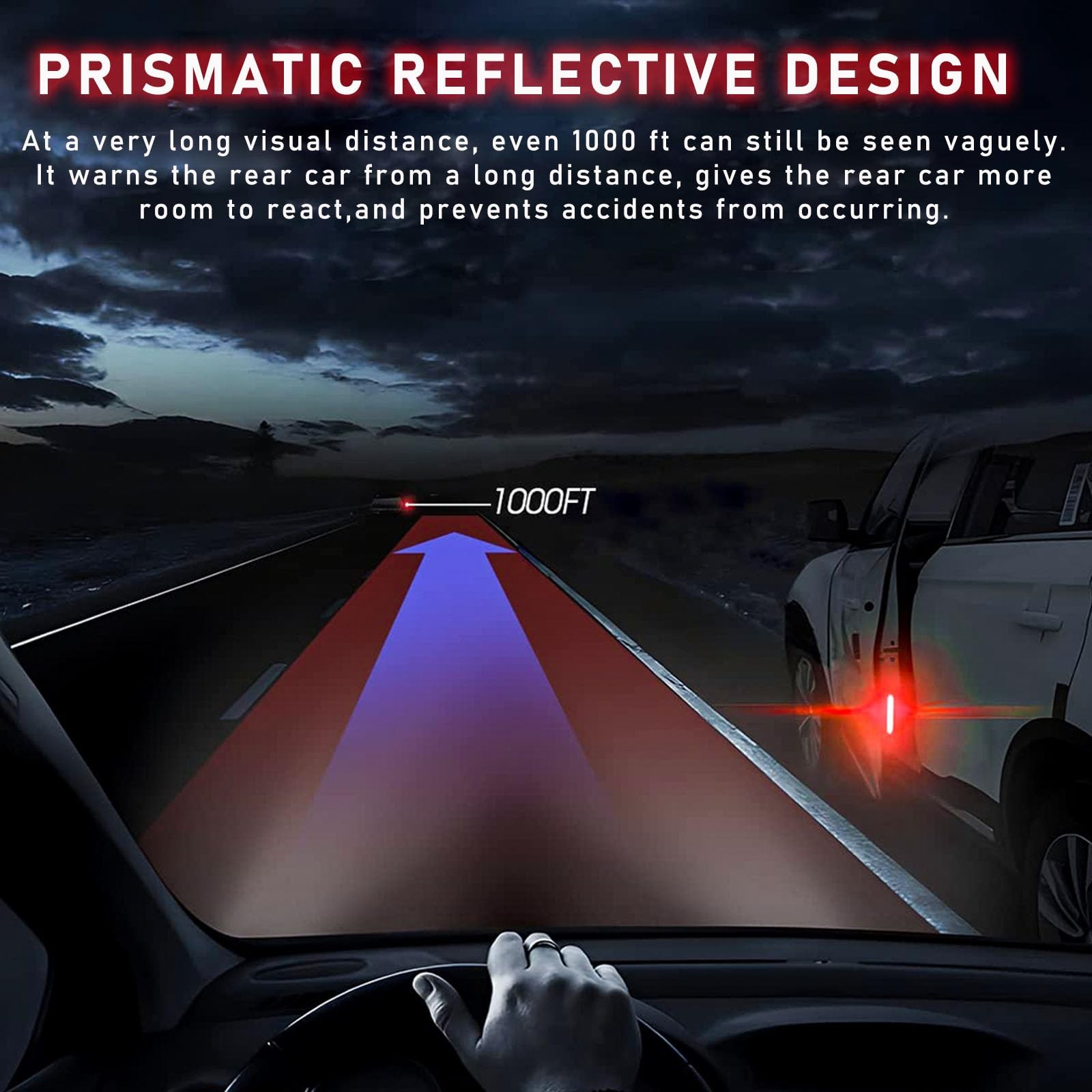 4× Car Door Safety Reflective Tape Open Sign Warning Mark Sticker Accessories US