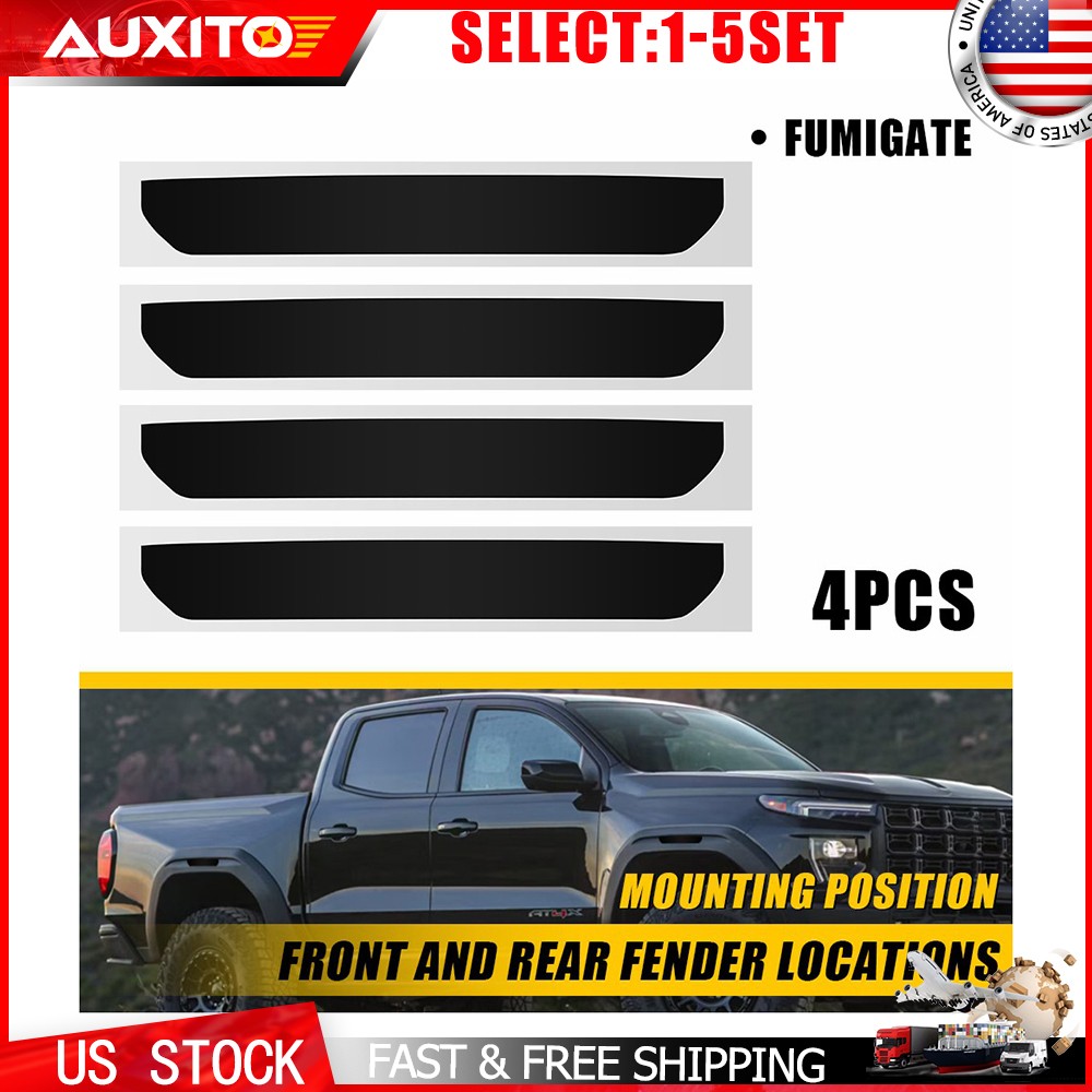 For 2023 2024 25 GMC Canyon Fender Marker Light Cover Black Vinyl Overlay 4-20X
