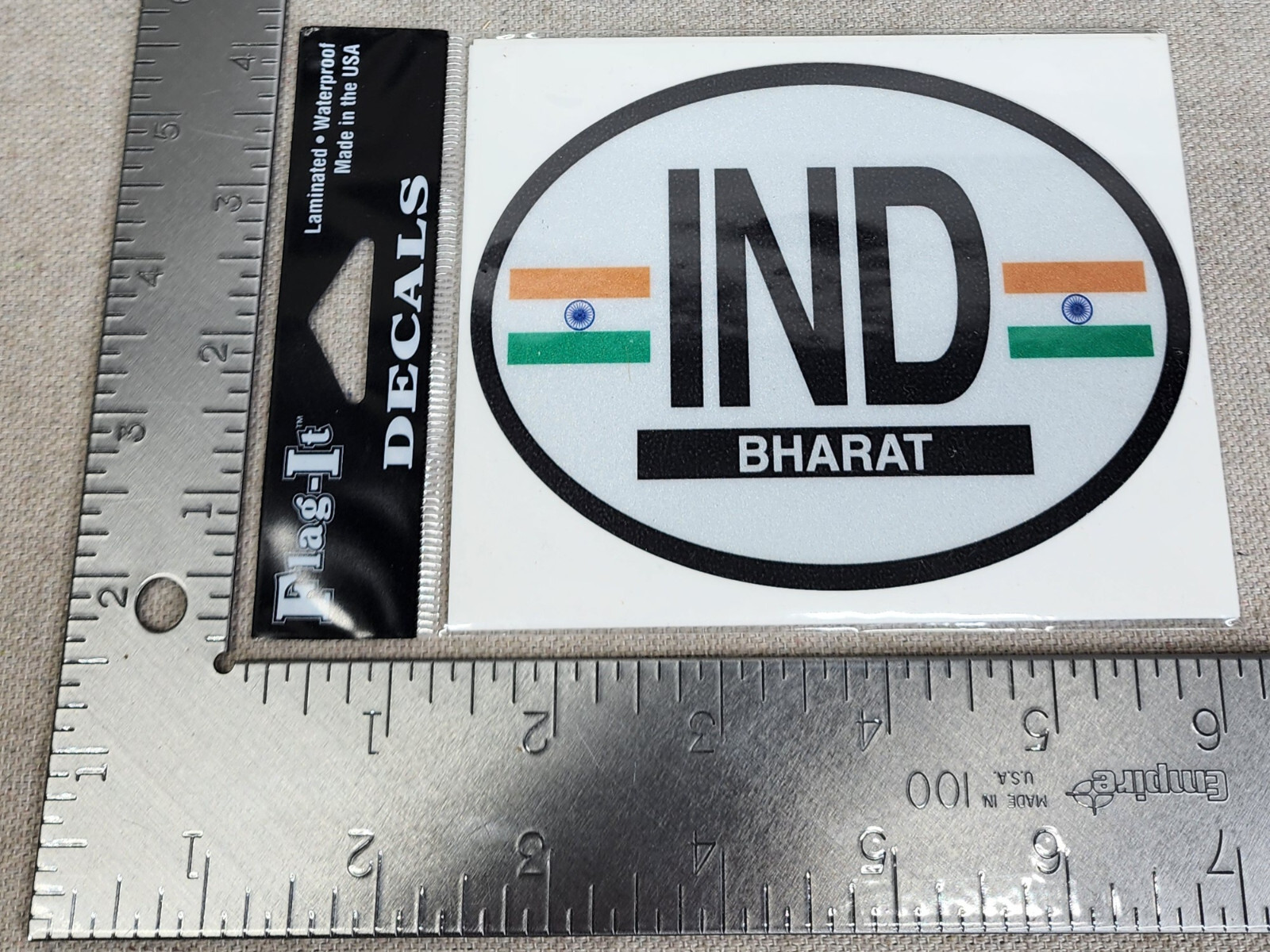 NEW India Bharat Flag-It Oval Reflective Decal Sticker Auto Bumper Country Flag
