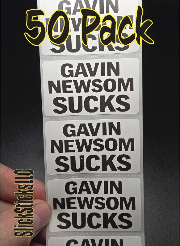 50PCS GAVIN NEWSOM SUCKS stickers bulk lot labels recall anyone but terrible