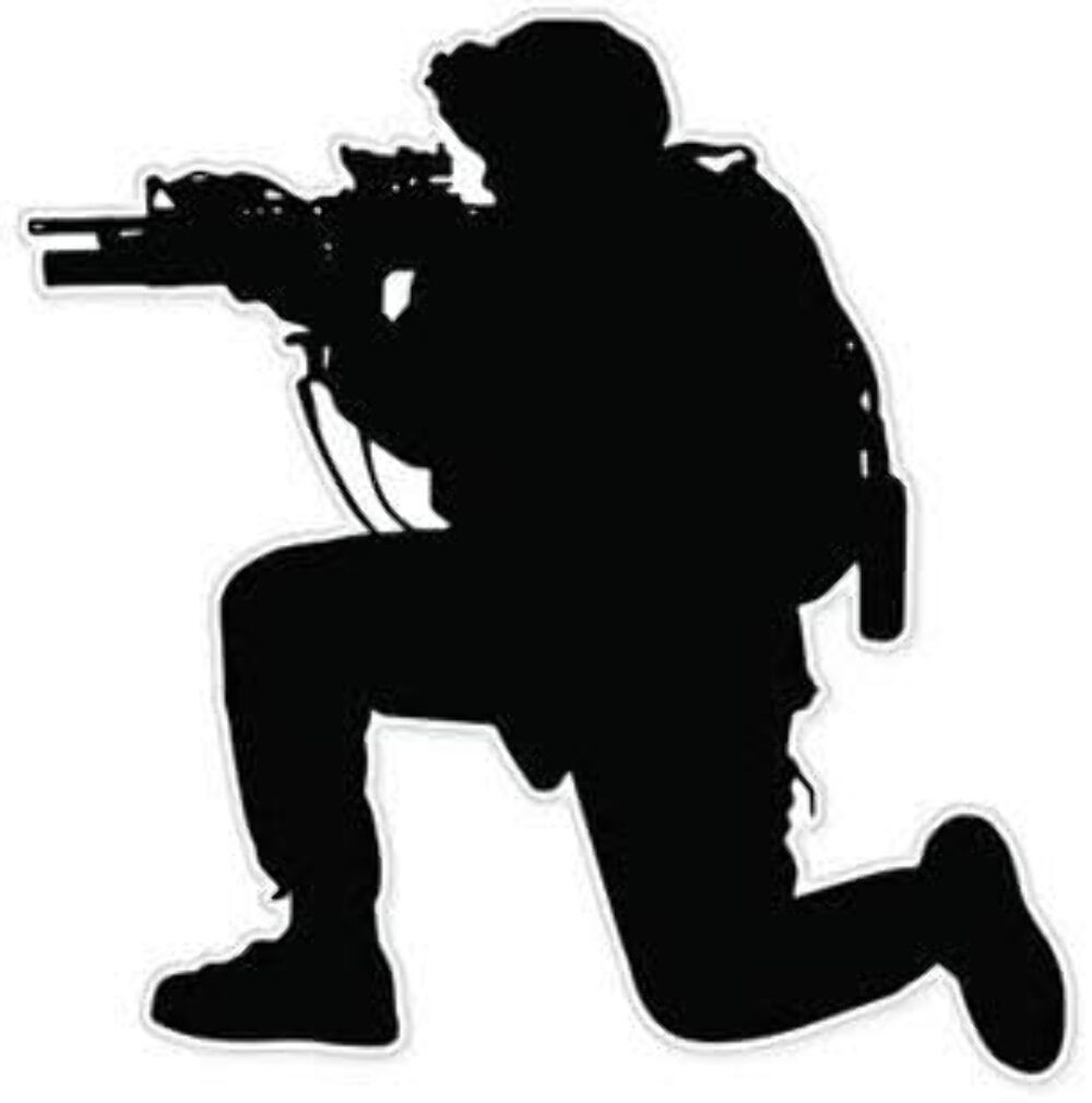 American Soldier Silhouette Defend Our Freedom – Vinyl Die Cut Vinyl Decal/ Bump