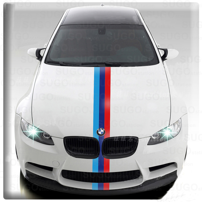 48″ BMW M-Power 3-Colored Racing Body Stripe Decal Custom DIY Sticker 4ft