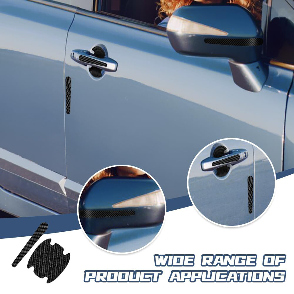 8pcs Car Door Handle Bowl Anti Scratch Sticker Protector Black Accessories