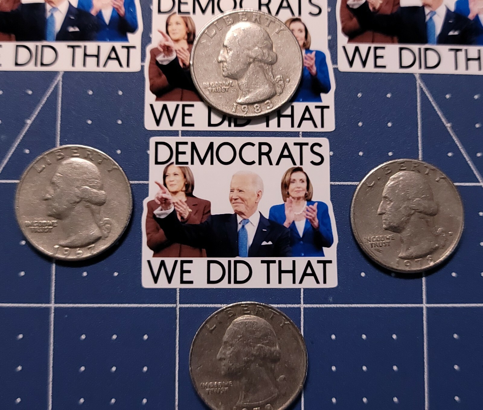28PCS BIDEN/PELOSI/KAMALA (DEMOCRATS WE DID THAT) GAS STATION FUNNY STICKERS