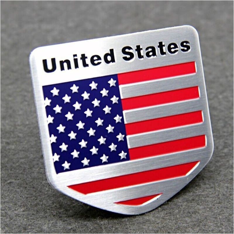 US USA Flag Logo Sticker American Emblem Metal Badge Decal Car Accessories 5*5cm