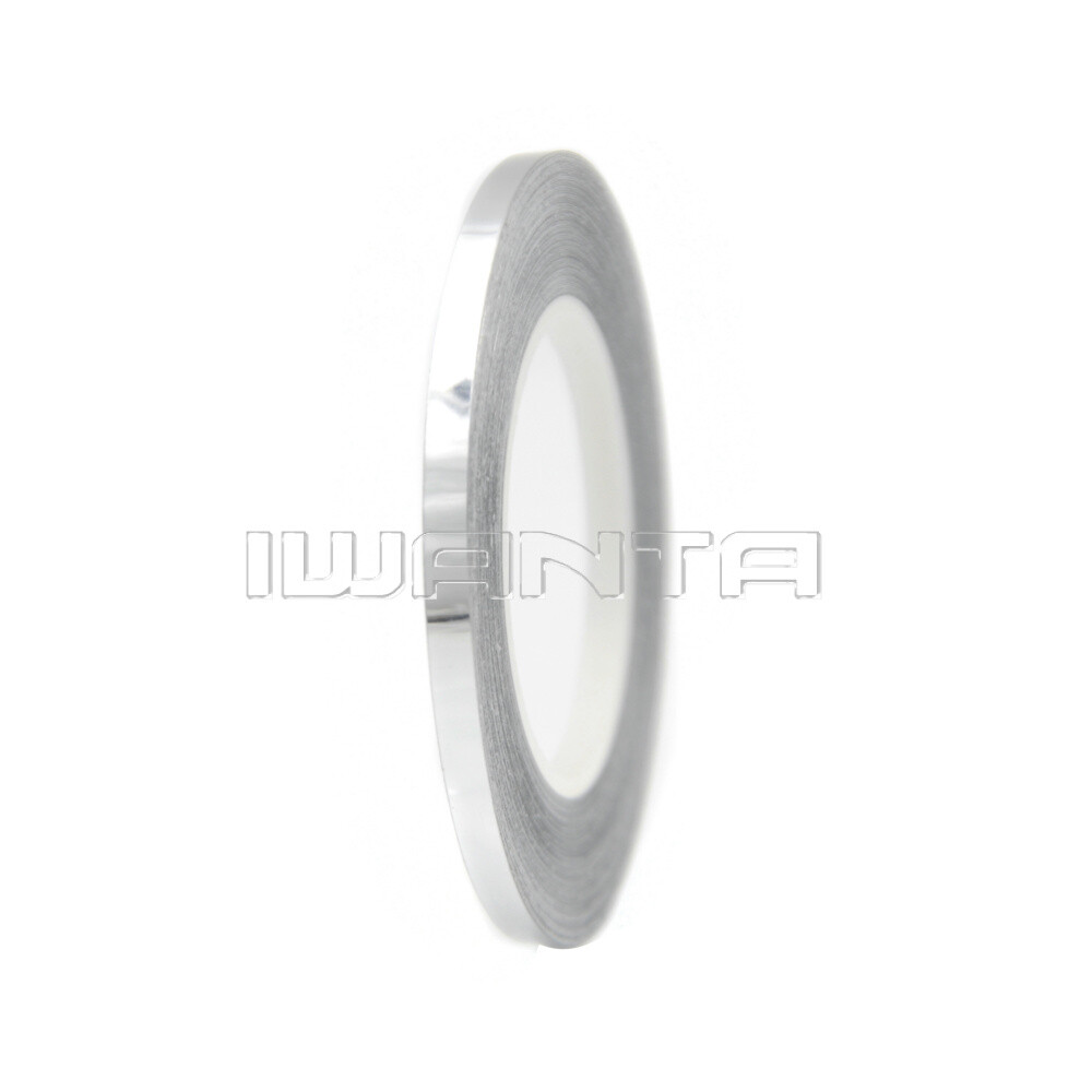 1/8″ 3mm Matte Black & Silver Chrome Pinstriping Pin Stripe Vinyl Decal Sticker