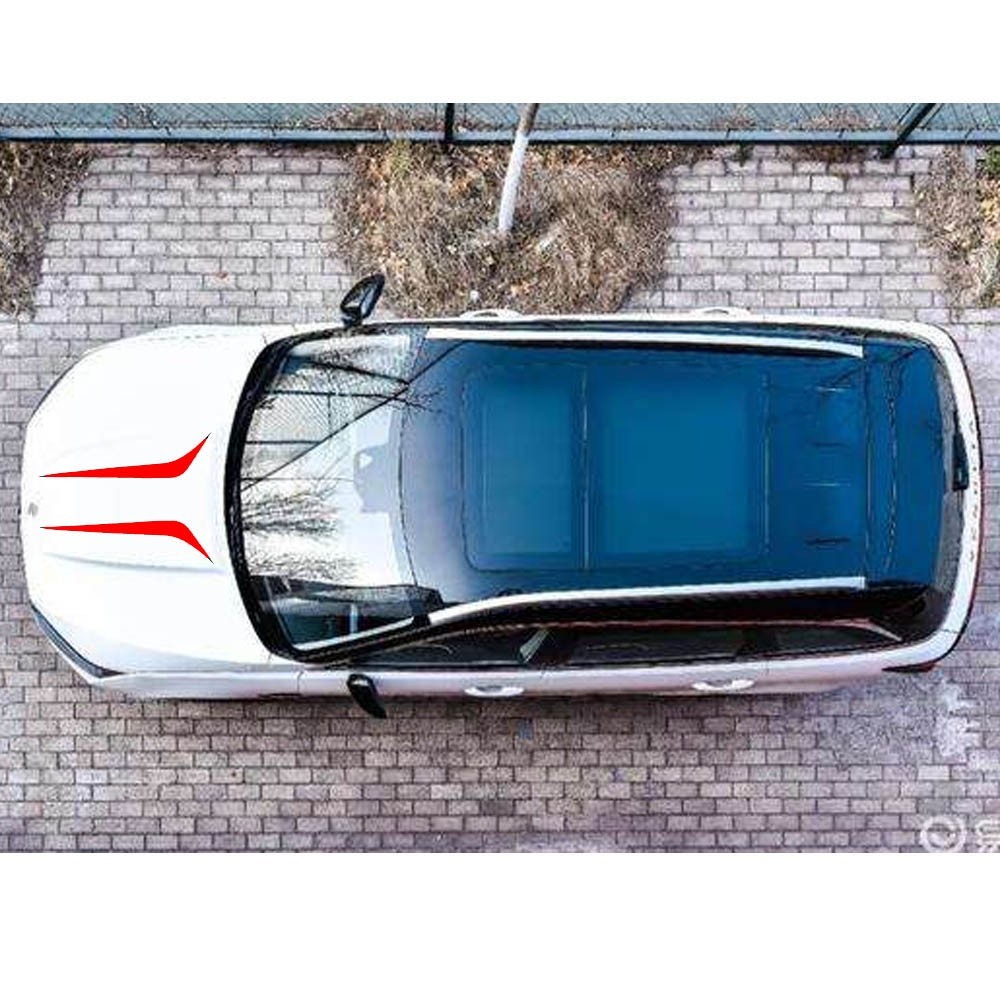 Universal Sport Red Racing Car Hood Stripe Decal Auto Vinyl Bonnet Stickers 2PCS