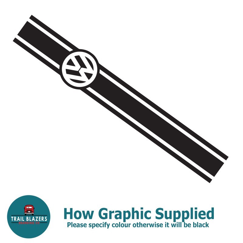 Twin VW Centred Bonnet or Tailgate Stripe 1m Length x1off